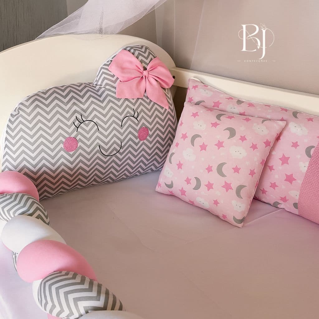 Kit Berço Nuvem 6 Peças – Completo, Confortável e Super Fofo