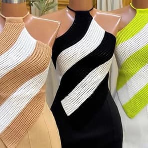 blusa frente unica de bico modal de tricot frente unica listrada de amarrar