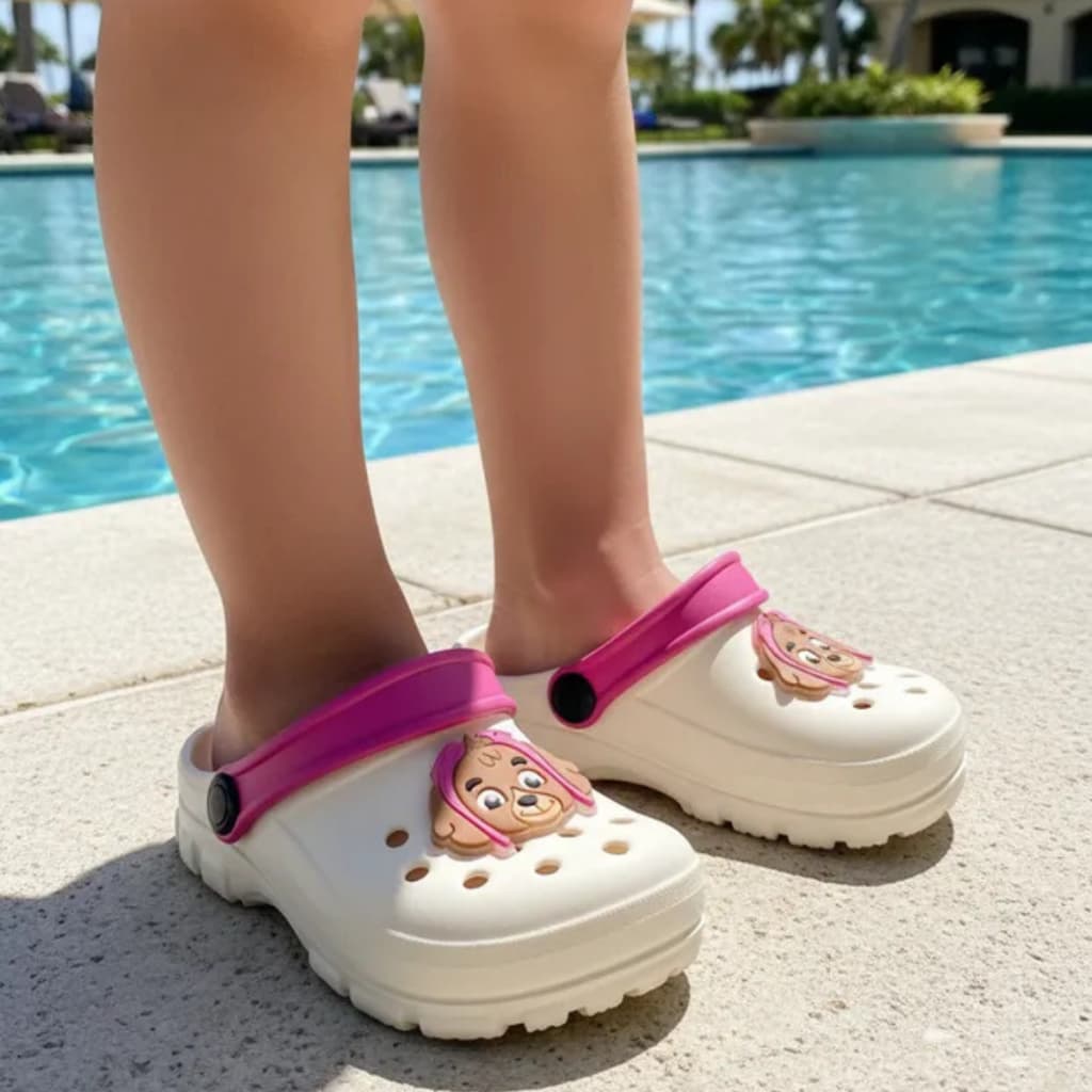 Sandália Babuche Menina Infantil Patrulha Canina Skye Antiderrapante Cachorro