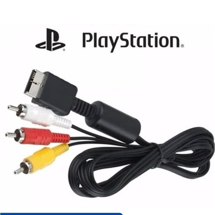 Cabo Av Audio Video Rca Para Playstation 1 Ps2 E Ps3 1,5 Metros