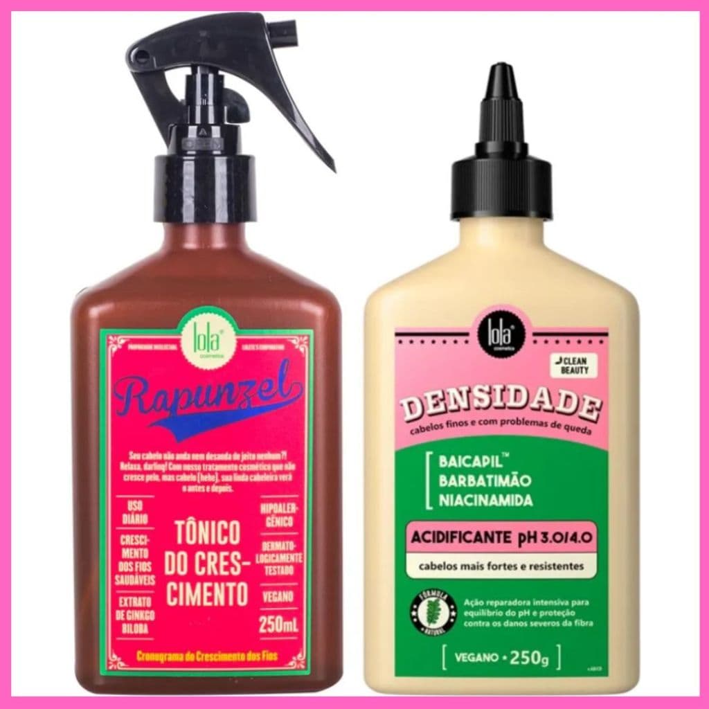 Kit Crescimento e Saúde – Tônico Rapunzel 250ml + Acidificante 250g Lola Cosmetics
