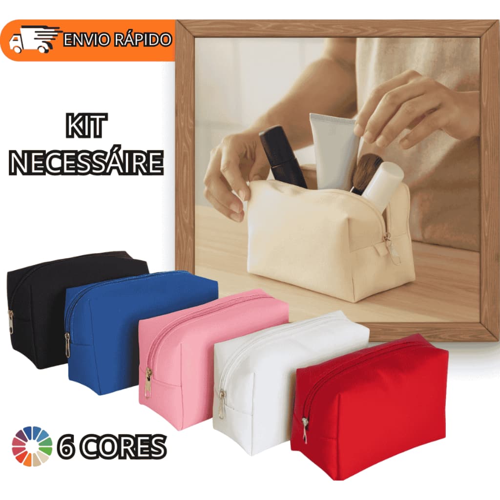 Kit Necessaire Bolsa Porta Maquiagem 3/5/10 UNIDADES Higiene Organizador Viagem Trabalho Bag