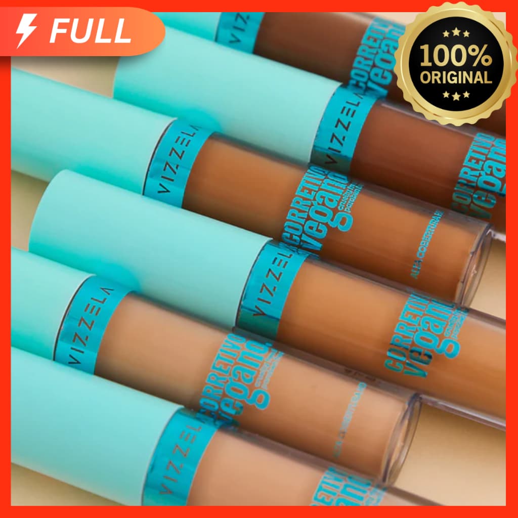 Corretivo Líquido Vizzela Vegano 7g Efeito Matte Alta Cobertura Camuflagem 12 cores Pincel Moderno