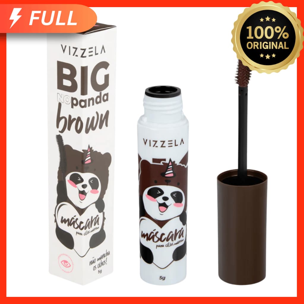 Máscara para Cílios Big No Panda Brown Vizzela 5g - 100% Original Rímel a Prova D'agua