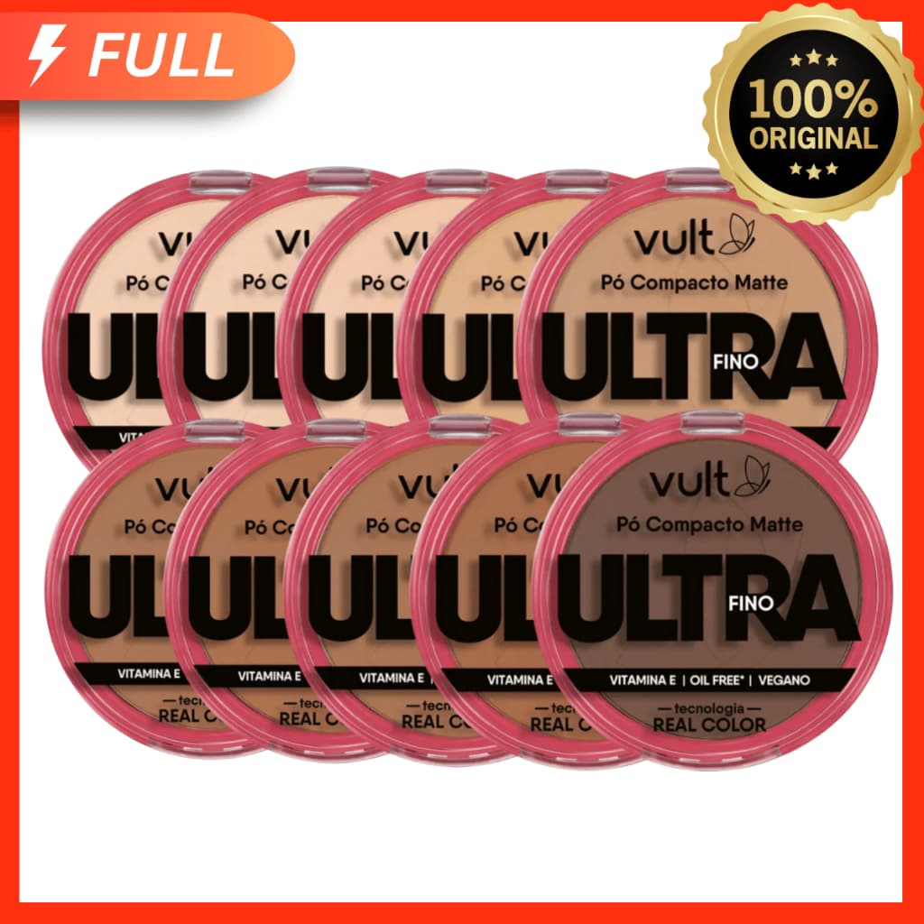 Pó Compacto Facial Matte Ultrafino Real Color 9g - Vult 100% Original