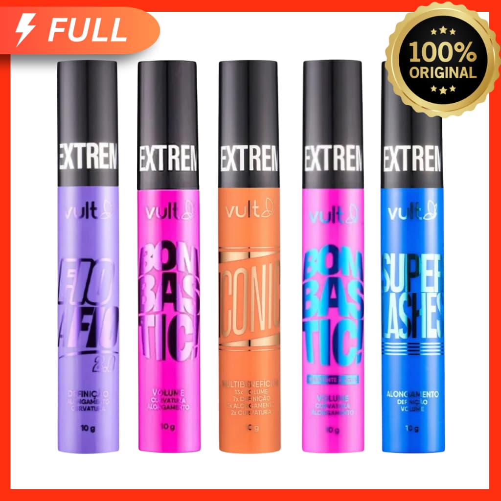 Máscara Rímel Para Cílios Extreme 10g - Vult Super Lashes Bombastic Resistente Água Fio a Fio Iconic