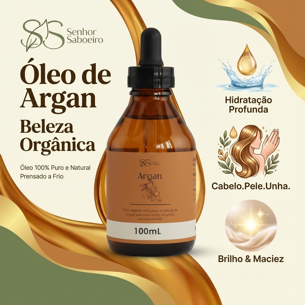 Óleo de Argan 100% Puro Original Qualidade Superior - Corporal e Capilar