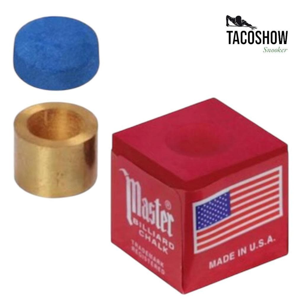 Giz Sinuca Master Original / Apex Profissional / Ponteira Sola de Couro 11 mm / Virola Metal Para Taco Bilhar Sinuca