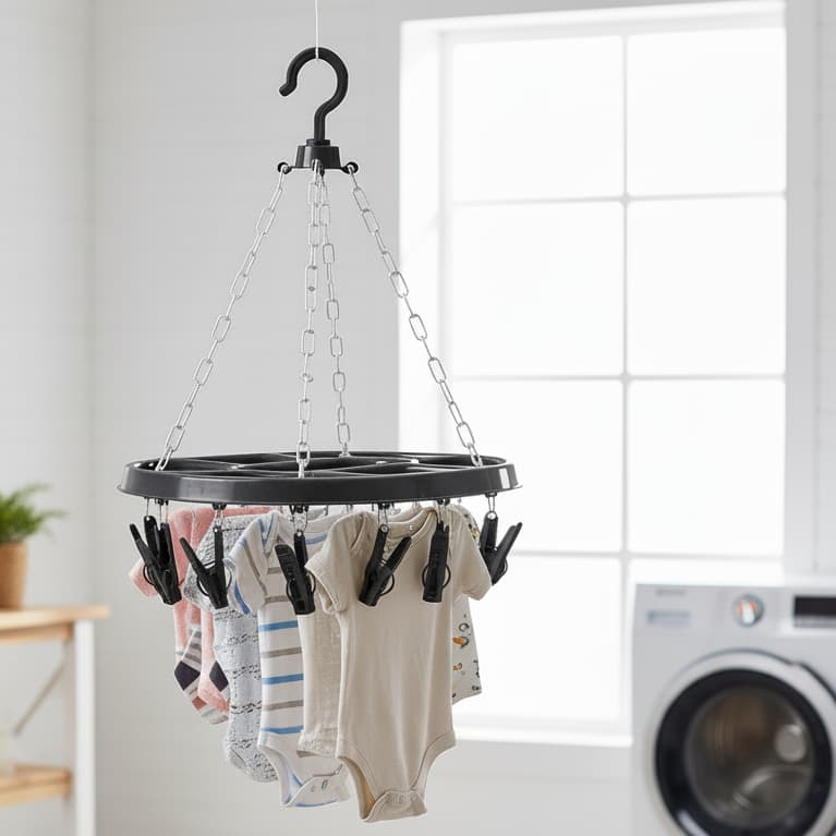 Varal de Roupas Íntimas com 16 Prendedores Reforçados Para Calcinha Meia e Cueca Oval Mini Prático