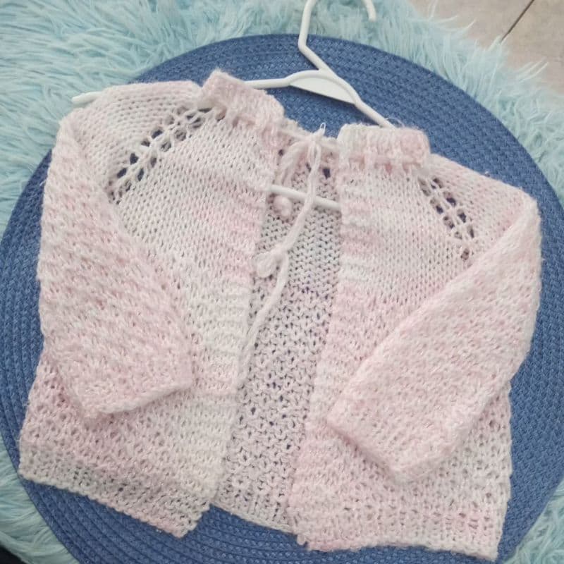 Casaquinho de lã Bebê Infantil Crochê tricot Semi Novo