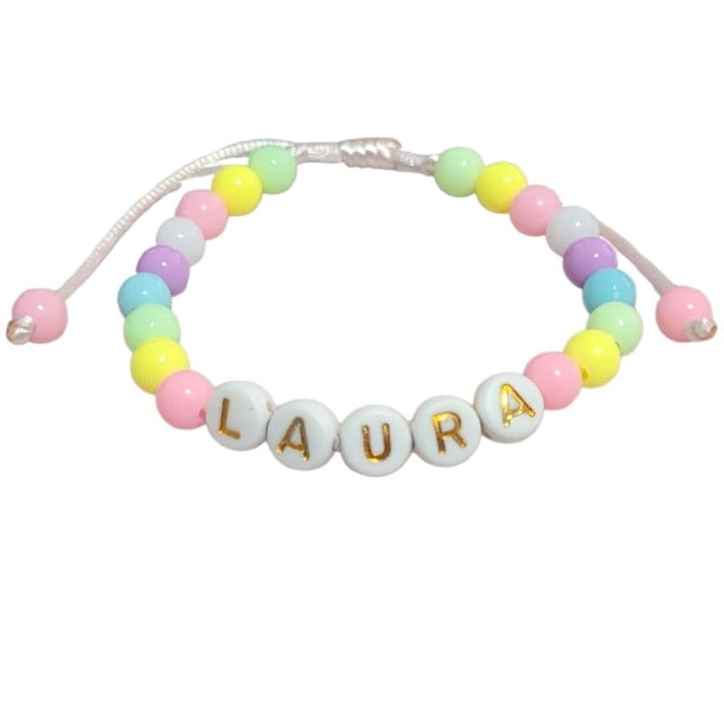 Pulseira Infantil Personalizada Com Nome Miçangas