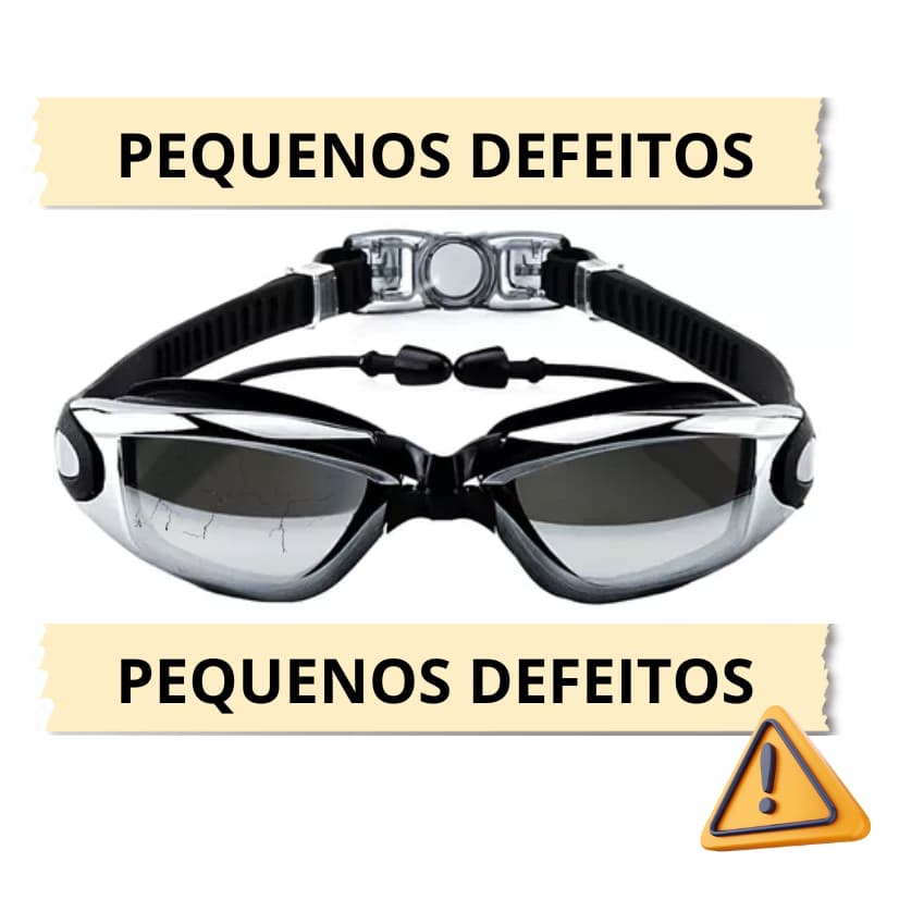 Óculos Natação Profissional Unissex Lente Proteção UV Alça Ajustável e Pequenos Defeitos.