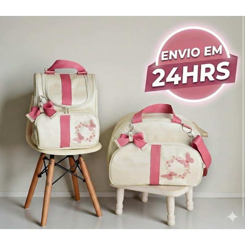 Kit 2 Bolsa Feminina Maternidade Impermeável Gestante Mochila Conforto Bebê Multifuncional Pós Parto