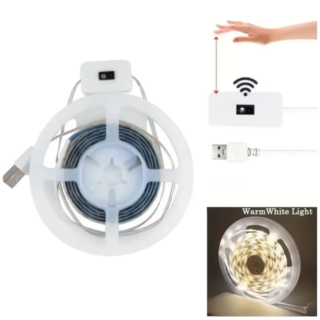 Fita Led - Sensor De Movimento - Usb - Branco Frio E Quente Branco-quente