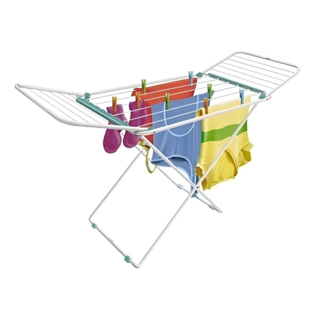 Varal De Chão Inox Reforçado Secalux Com Abas Dobrável Portátil Grande Roupas Apartamento