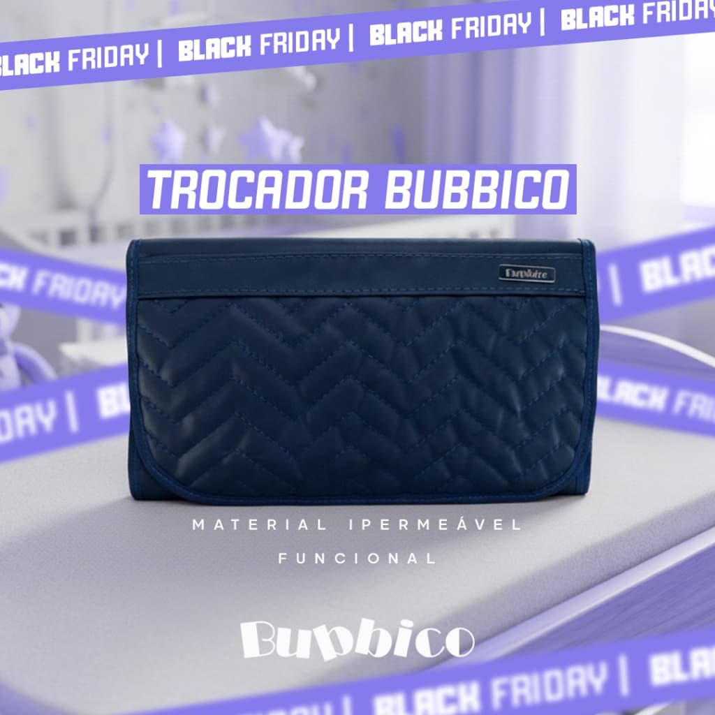 Trocador de Fraldas portátil impermeável acolchoado e prático para bebê BUBBICO