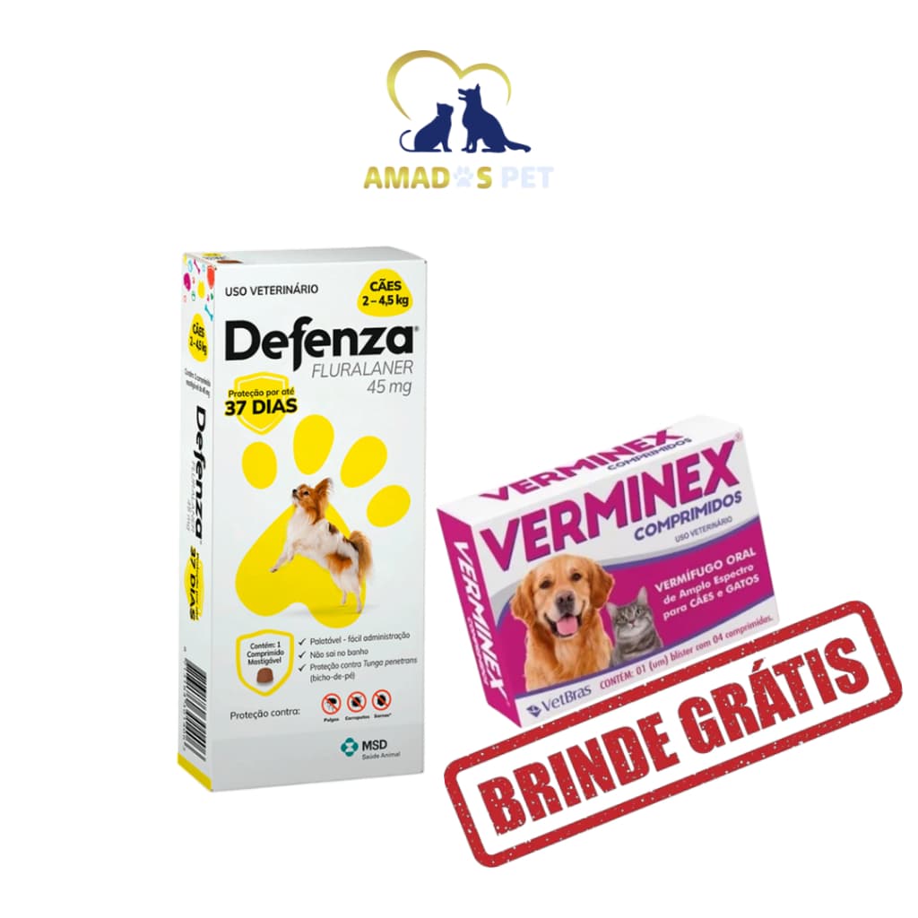 DEFENZA CONTRA PULGAS, CARRAPATOS, E SARNAS PARA CÃES DE 2KG ATÉ 56KG E GANHE UM VERMÍFUGO DE BRINDE!!!