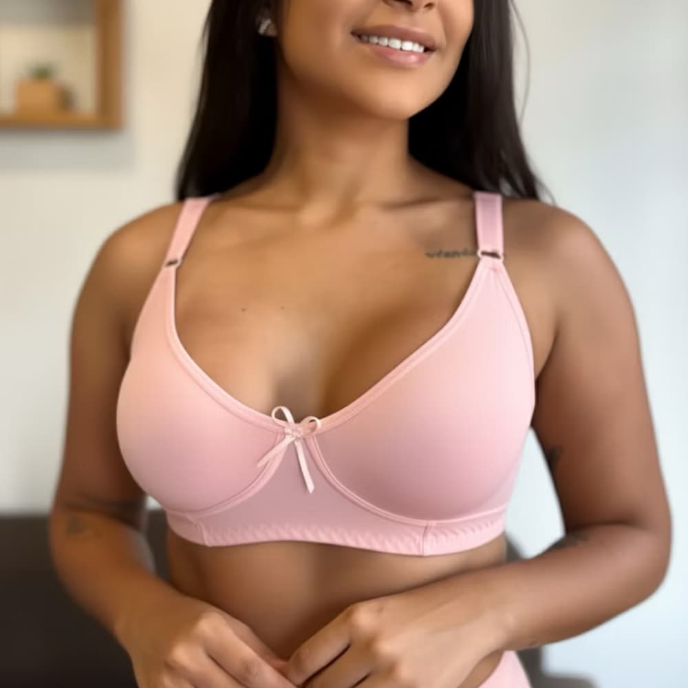 Sutiã Feminino Alça Larga Sem Bojo Conforto e Sustentação Reforçada