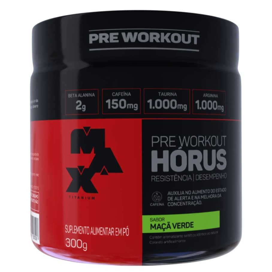 Pré Treino Horus Pote 300g Max Titanium - Pré Workout Linha Horus Suplemento em Pó