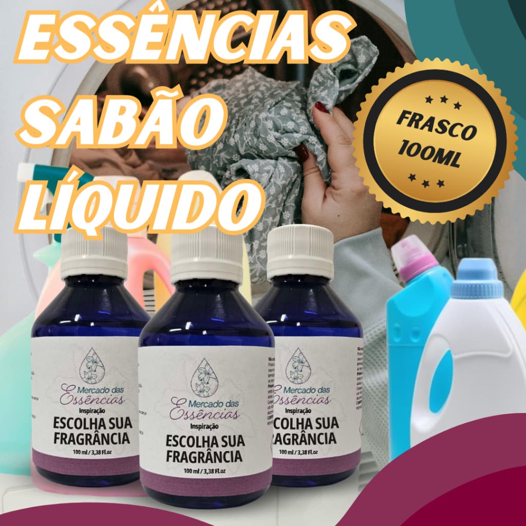 Essência Para Sabão Líquido Roupas Limpas 100ml – Cheiro de Limpeza e Perfume Duradouro nas Roupas