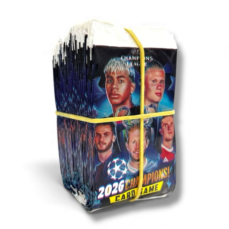 Kit 200 Cards Champions League 2026 = 50 Pacotes Figurinhas Bafo Duelar Colecionar