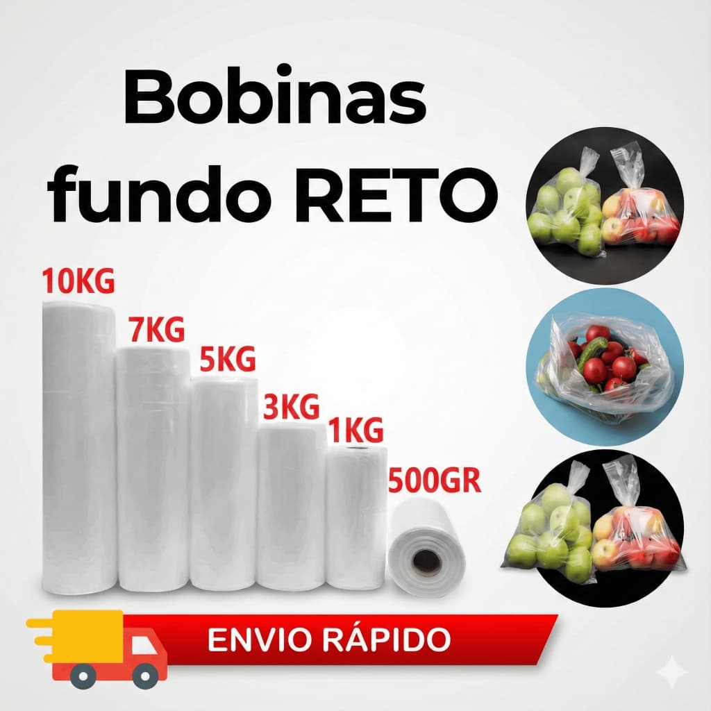 Bobina Plástica Picotada 500 Sacos Fundo Reto para Alimentos | Freezer e Micro-ondas