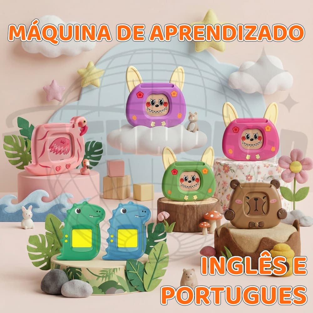 Brinquedo Educativo Flashcards Bilíngue Falante: Inglês e Português | Aprenda Brincando