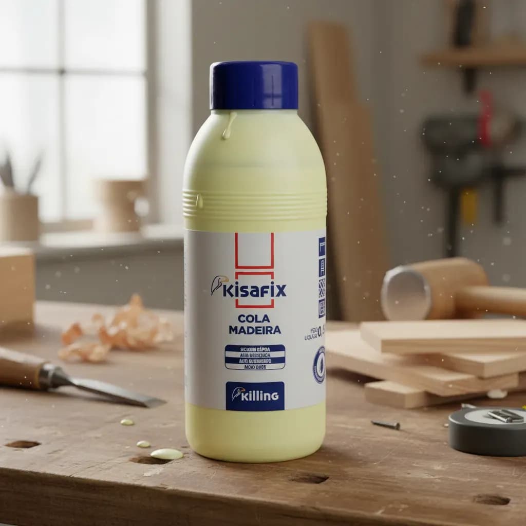 Cola Madeira Secagem Rápida PVA Marcenaria Artesanato MDF Kisafix 500gr