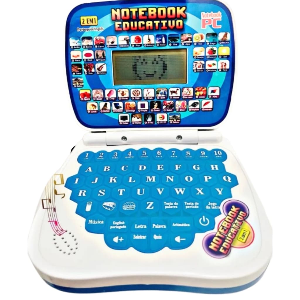 Computador Notebook Laptop Infantil Educativo 2 em 1 Inglês/Português Menino Menina Criança