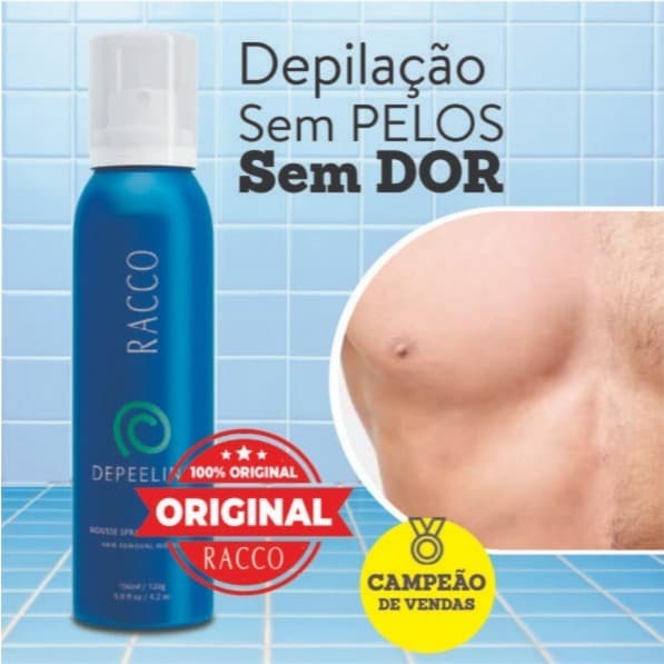 Mousse Spray Depilatório Depeeling Racco 150ml creme para depilar e depilação
