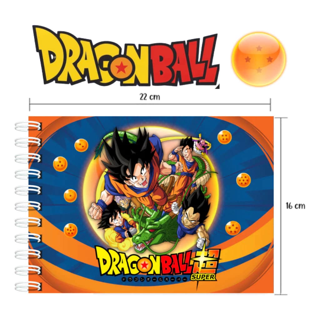 Livro De Colorir Dragonball Capa Dura 50 Páginas 180g A5 + Acetato