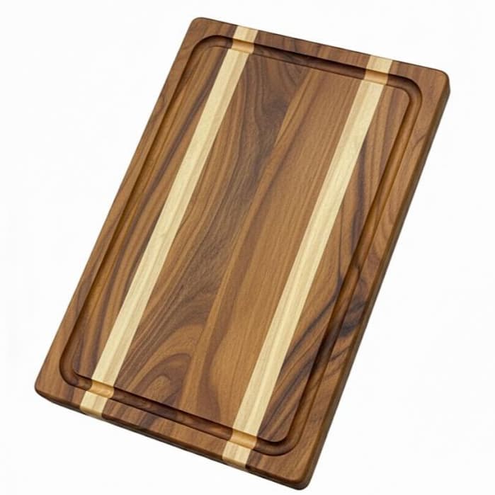 Tabua de Carne Artesanal em Madeira Maciça Teca Ideal para Churrasco e Cozinha