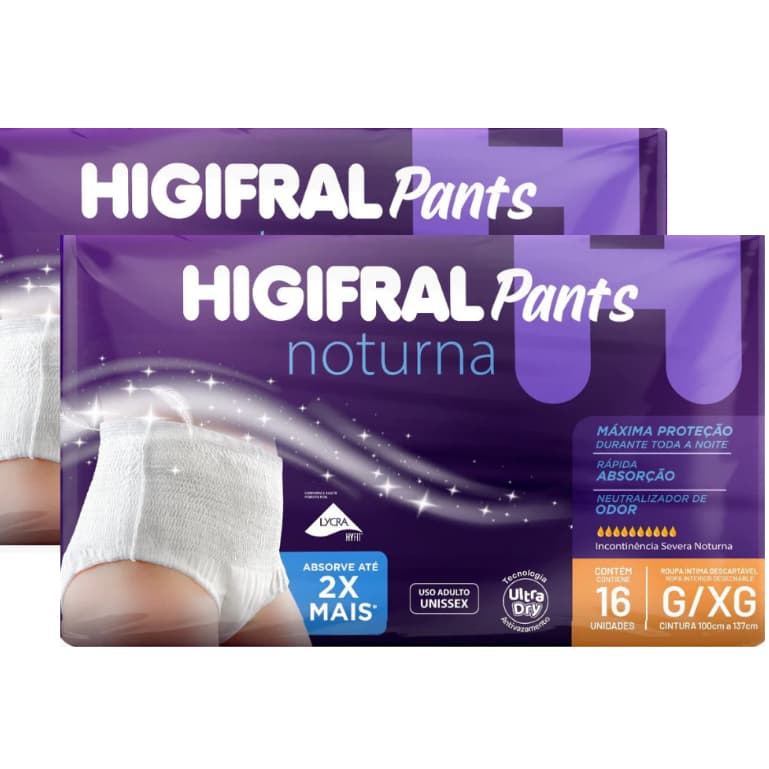 Roupa Intima Pants Noturna Fralda Geriátrica 32 un Higifral com Alta Absorção