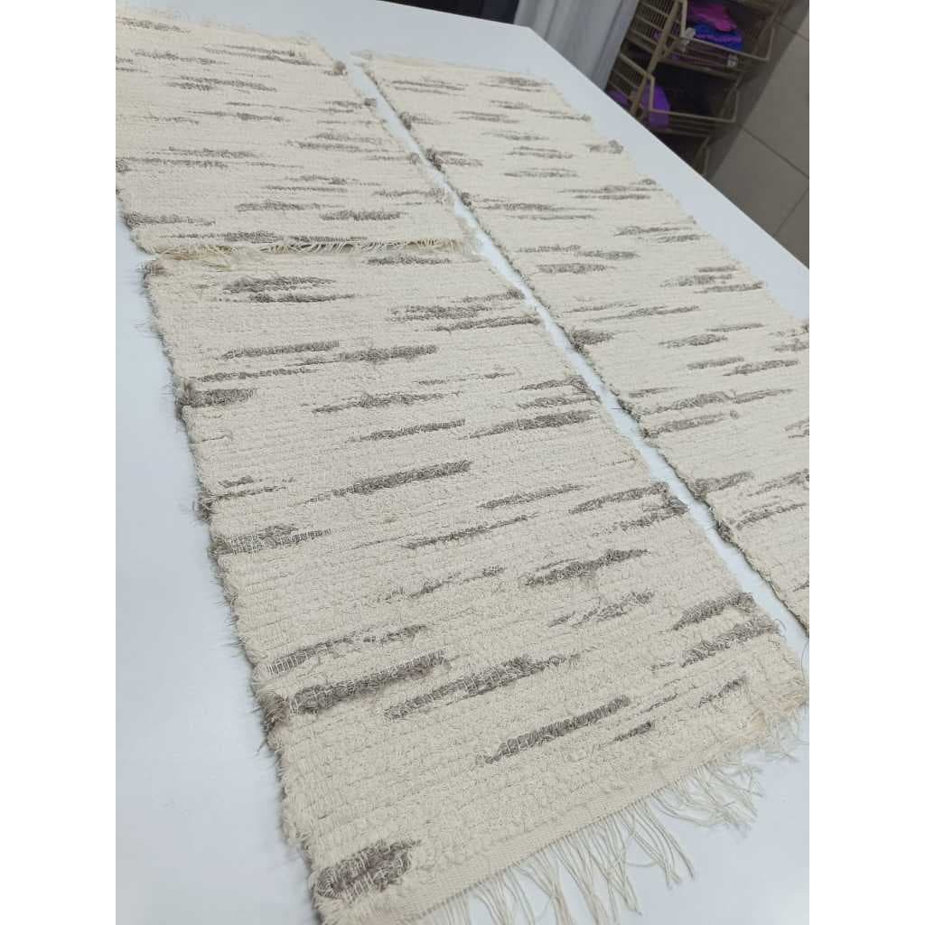 Jogo Tapetes Cozinha Algodão 3 Peças 2 Tapetes + 1 Passadeira