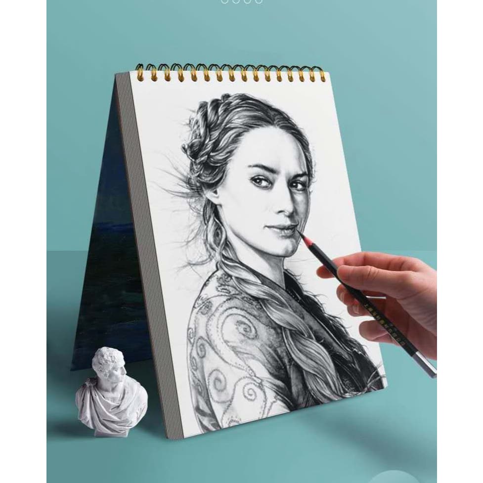 Caderno de desenho tamanho 16K espesso 60 folhas sketchbook 140g -(2233)