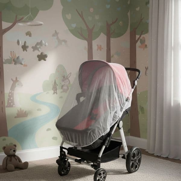 Mosquiteiro para Carrinho de Bebê Universal com Elástico em toda volta Percal 400 Fios