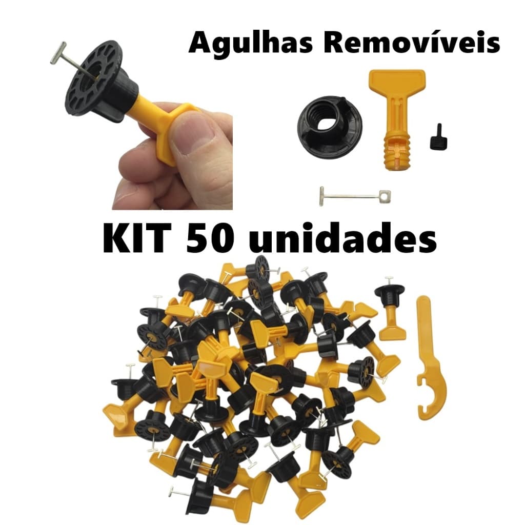 Niveladores Reutilizável para piso azulejos porcelanato Revestimenos pacote com 50 peças com agulhas de 1,5mm