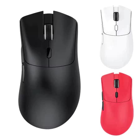 Mouse Gamer Attack Shark R1 (18000dpi , PAW3311 , Tri Mode , 1000hz , Vermelho , Preto e Branco)