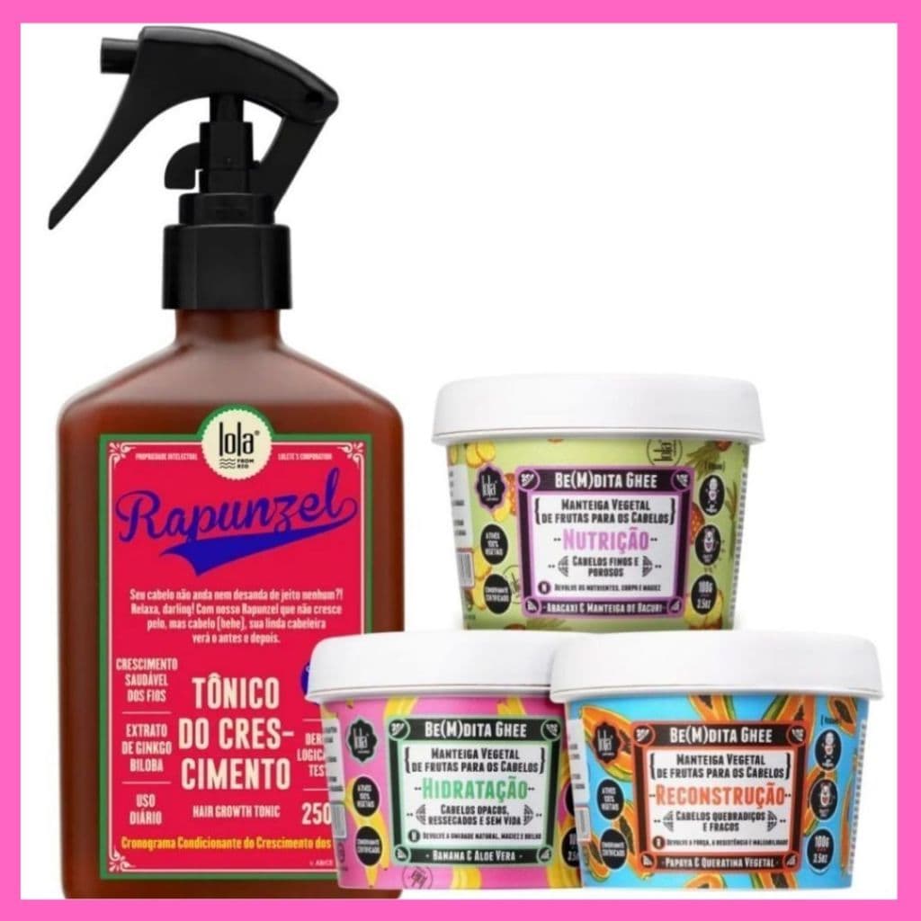 Kit Tônico Rapunzel + 3 Bemdita Ghee 100g Lola Cosmetics