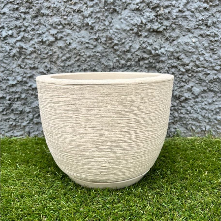 Vaso Polietileno Para Plantas Jardim Sala Luxo escovado bojo pequeno Com Prato