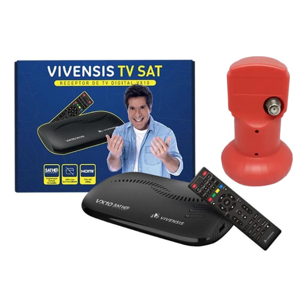 Kit Receptor De Tv Vivensis Vx10 Sat Hd + Lnbf Simples