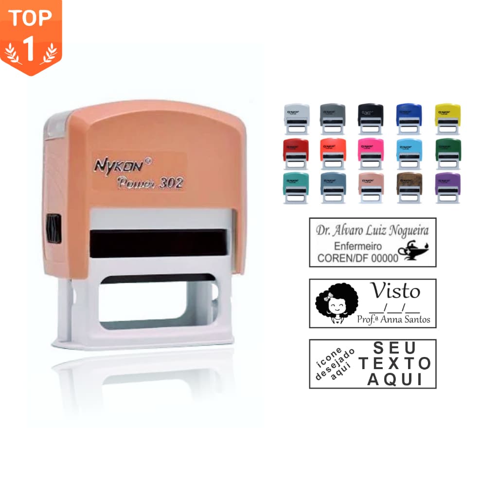 Carimbo Automático Personalizado com seus dados Profissionais!!! Modelo Nykon 302