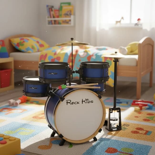 Bateria Infantil RMV Rock kids Azul com chimbal