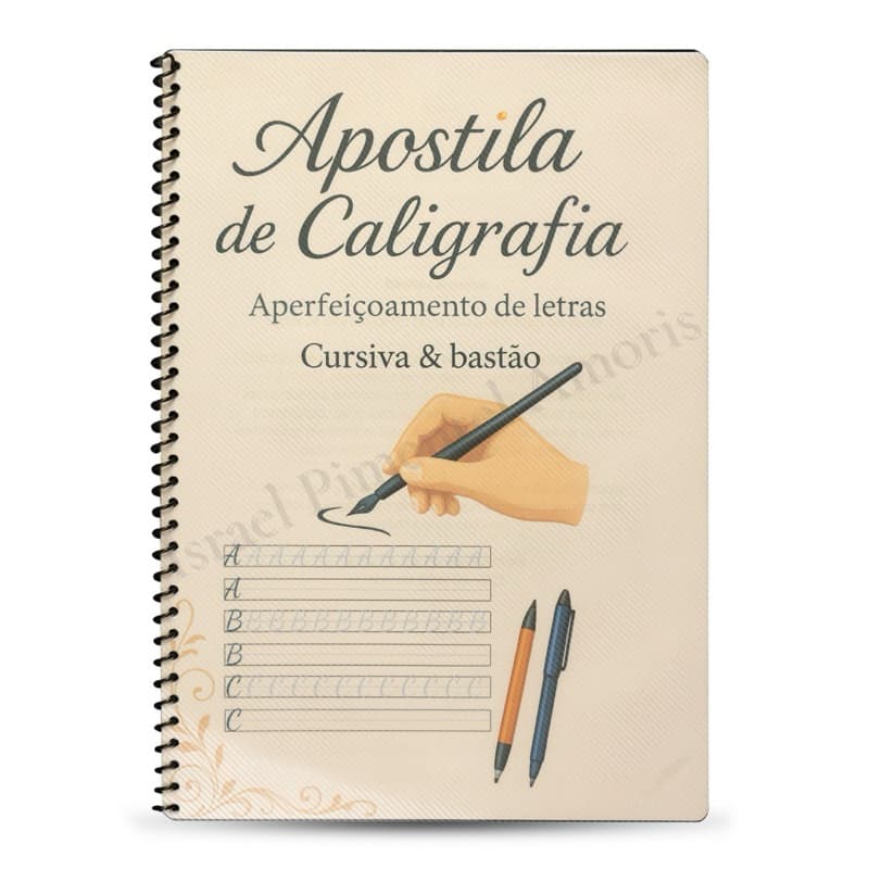 Apostila de Caligrafia A4 – Escrita Cursiva & Bastão | 40 Páginas | Treino Completo