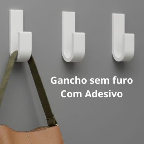 Kit Ganchos Adesivos Fortes para Parede - Suporte Resistente para Toalhas de Banheiro e Cozinha