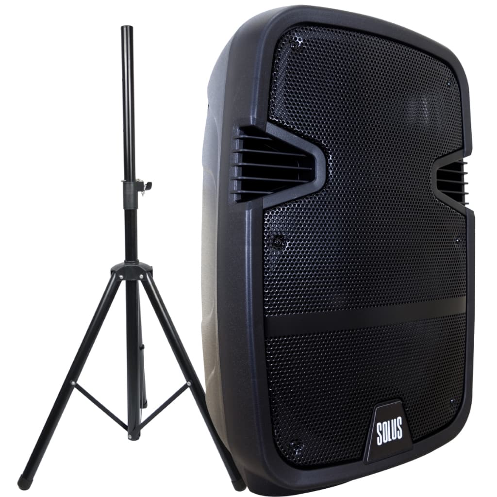 Kit Caixa De Som Bluetooth Amplificada Solus 12 Cs120 Lite + Tripé Sm032