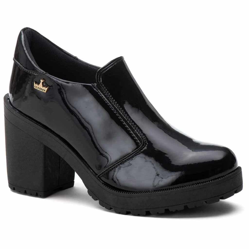 Sapato Feminino Tratorado Oxford Cano Baixo Salto Classek