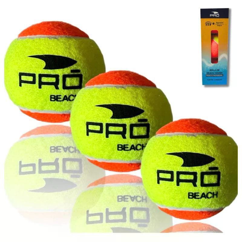 Kit 3 Bolas Beach Tennis Pro Praia Areia Quadra Treino