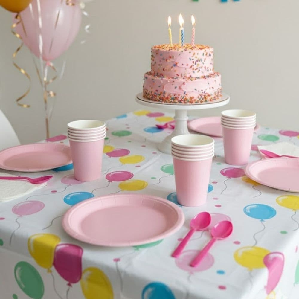 Kit Festa Papel Biodegradável Completo Descartável Copos Pratos Múltiplas Cores