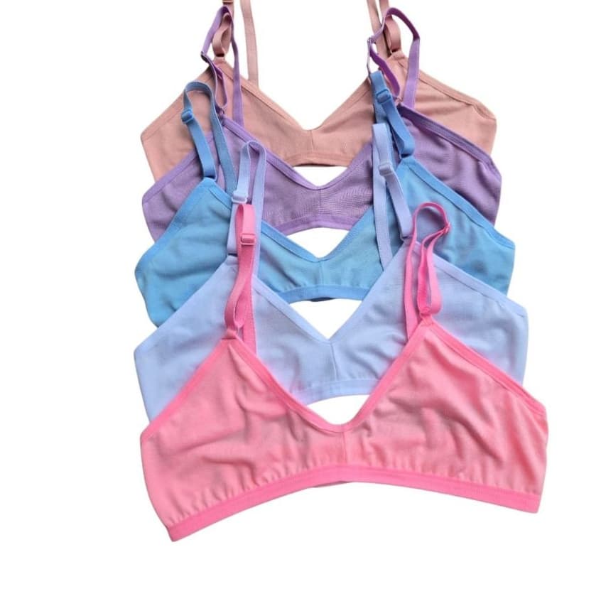 Kit Sutiã Juvenil Infatil Cotton Algodão Com Abertura Atrás